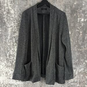 New Look Size 12 Open Front Cardigan Sweater Gray Pocket Long Sleeve